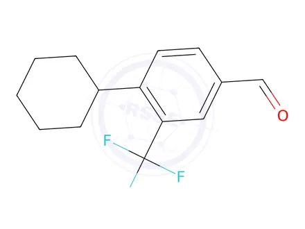Chemical structure of 4-cyclohexyl-3-(trifluoromethyl)benzaldehyde