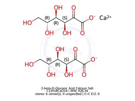 Chemical structure of 2-KETOGLUCONIC ACID CALCIUM SALT