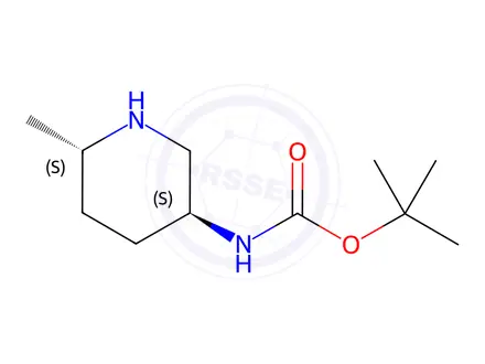 Chemical structure of tert-butyl N-[(3S,6S)-6-methylpiperidin-3-yl]carbamate