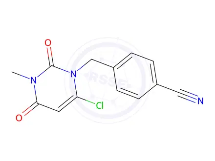 Chemical structure of 4-((6-Chloro-3-methyl-2,4-dioxo-3,4-dihydropyrimidin-1(2H)-yl)methyl)benzonitrile