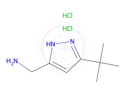 Chemical structure of [(5-tert-Butyl-1H-pyrazol-3-yl)methyl]amine Dihydrochloride