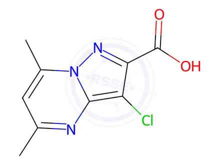 Chemical structure of 3-CHLORO-5,7-DIMETHYL-PYRAZOLO[1,5-A]PYRIMIDINE-2-CARBOXYLIC ACID