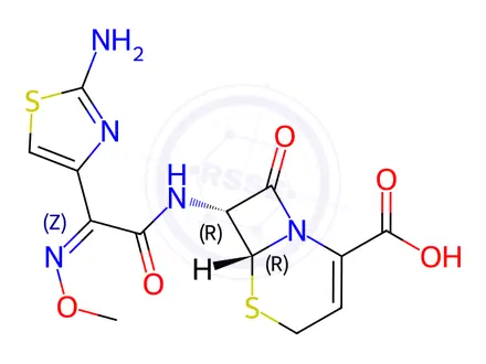 Chemical structure of Ceftizoxime