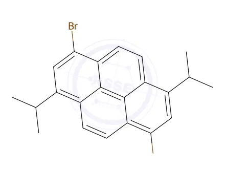 Chemical structure of 1,6-Dibromo-3,8-diisopropylpyrene