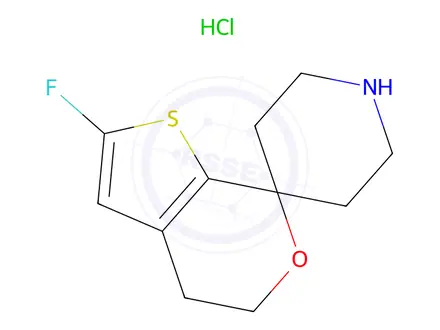 Chemical structure of 2'-Fluoro-4',5'-dihydrospiro[piperidine-4,7'-thieno[2,3-c]pyran] hydrochloride