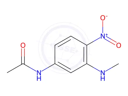Chemical structure of N-(3-(Methylamino)-4-nitrophenyl)acetamide