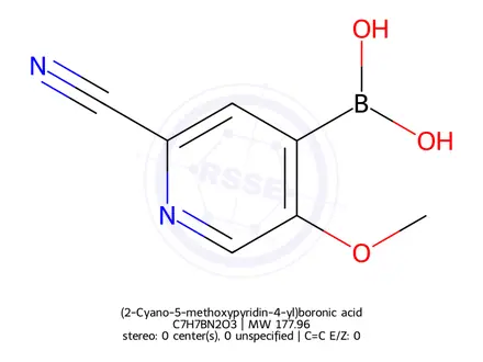 Chemical structure of (2-Cyano-5-methoxypyridin-4-yl)boronic acid
