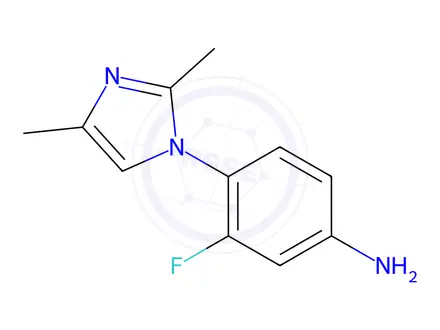 Chemical structure of 4-(2,4-Dimethyl-1-imidazolyl)-3-fluoroaniline