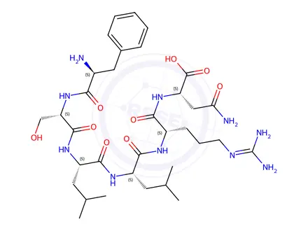 Chemical structure of (Phe1,Ser2)-TRAP-6 trifluoroacetate salt H-Phe-Ser-Leu-Leu-Arg-Asn-OH trifluoroacetate salt