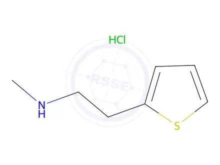 Chemical structure of N-methyl-2-(thiophen-2-yl)ethan-1-amine hydrochloride