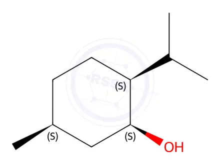 Chemical structure of (1S,2S,5S)-2-isopropyl-5-methylcyclohexan-1-ol