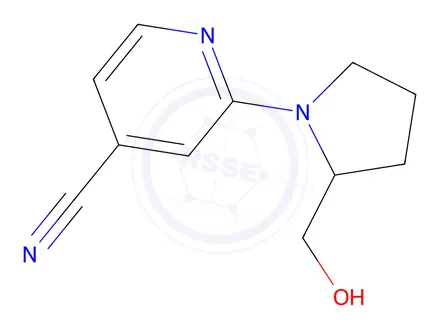Chemical structure of 2-[2-(hydroxymethyl)pyrrolidin-1-yl]pyridine-4-carbonitrile