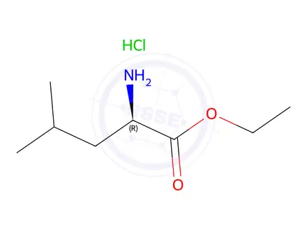 Chemical structure of D-Leucine, ethyl ester, hydrochloride (1:1)