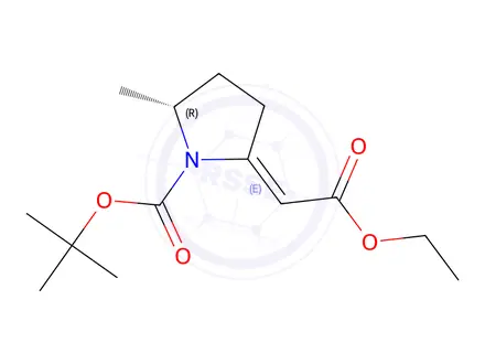 Chemical structure of Tert-butyl (R,E)-2-(2-ethoxy-2-oxoethylidene)-5-methylpyrrolidine-1-carboxylate