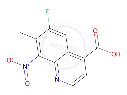 Chemical structure of 6-Fluoro-7-methyl-8-nitroquinoline-4-carboxylic acid