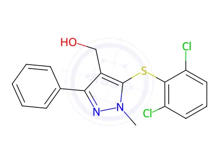 Chemical structure of {5-[(2,6-Dichlorophenyl)sulfanyl]-1-methyl-3-phenyl-1H-pyrazol-4-yl}methanol