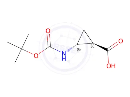 Chemical structure of rel-(1R,2R)-2-[[(1,1-Dimethylethoxy)carbonyl]amino]cyclopropanecarboxylic acid