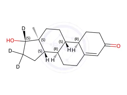 Chemical structure of Nortestosterone-D3