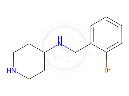 Chemical structure of N-(2-Bromobenzyl)piperidine-4-amine dihydrochloride