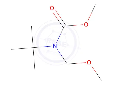 Chemical structure of Carbamic acid, (1,1-dimethylethyl)(methoxymethyl)-, methyl ester (9CI)