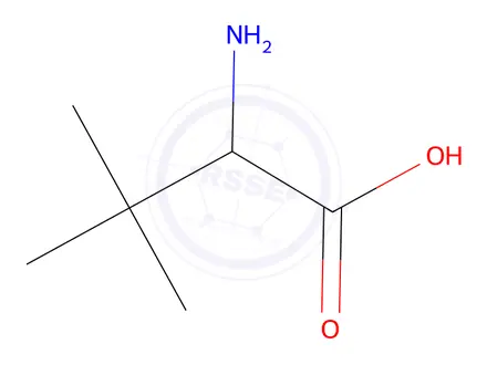 Chemical structure of (2S)-2-amino-3,3-dimethyl-butanoic acid