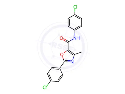 Chemical structure of N,2-bis(4-chlorophenyl)-4-methyloxazole-5-carboxamide