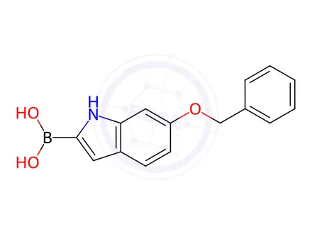 Chemical structure of (6-(Benzyloxy)-1H-indol-2-yl)boronic acid