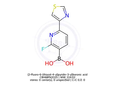 Chemical structure of (2-Fluoro-6-(thiazol-4-yl)pyridin-3-yl)boronic acid