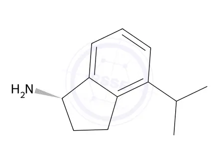 Chemical structure of (S)-4-isopropyl-2,3-dihydro-1H-inden-1-amine