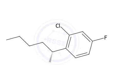 Chemical structure of (R)-1-(2-chloro-4-fluorophenyl)pentan-1-amine