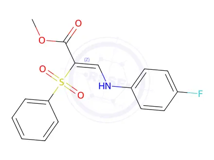 Chemical structure of Methyl (Z)-3-((4-fluorophenyl)amino)-2-(phenylsulfonyl)acrylate