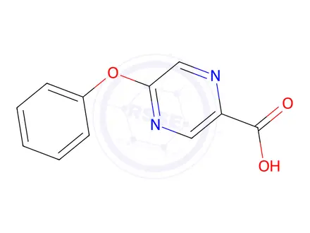 Chemical structure of 5-phenoxypyrazine-2-carboxylic acid