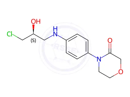 Chemical structure of (S)-4-(4-((3-Chloro-2-hydroxypropyl)amino)phenyl)morpholin-3-one