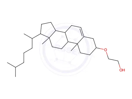 Chemical structure of Poly(oxy-1,2-ethanediyl), alpha-((3-beta)-cholest-5-en-3-yl)-omega-hydroxy- (9CI)