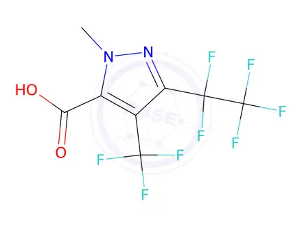 Chemical structure of 1-METHYL-3-(PERFLUOROETHYL)-4-(TRIFLUOROMETHYL)-1H-PYRAZOLE-5-CARBOXYLIC ACID