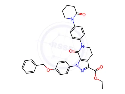 Chemical structure of Desmethyl-O-Benzyl Apixaban Carboxylate