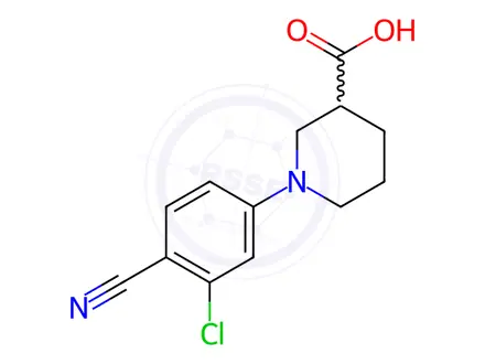 Chemical structure of 1-(3-Chloro-4-cyanophenyl)piperidine-3-carboxylic acid