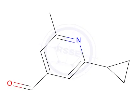 Chemical structure of 2-Cyclopropyl-6-methylisonicotinaldehyde