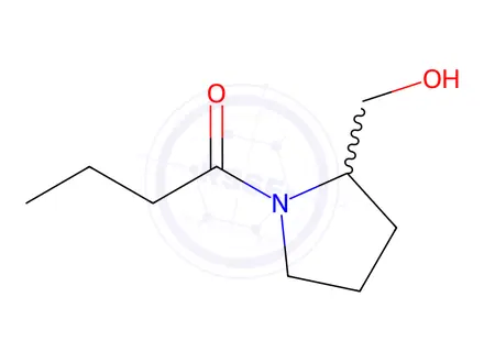 Chemical structure of 2-Pyrrolidinemethanol, 1-(1-oxobutyl)-(9CI)