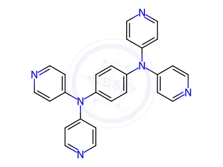 Chemical structure of N1,N1,N4,N4-Tetra(pyridin-4-yl)benzene-1,4-diamine