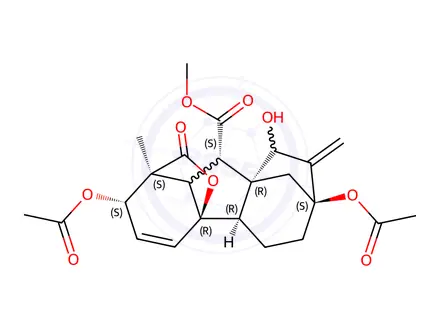 Chemical structure of O-Methyl 15β-OH Gibberellin A3 Diacetate