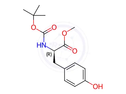 Chemical structure of (R)-Methyl 2-((tert-Butoxycarbonyl)amino)-3-(4-hydroxyphenyl)propanoate