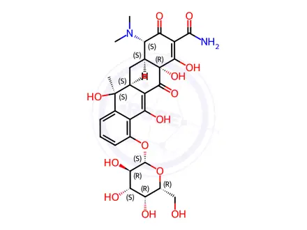 Chemical structure of Tetracycline 10-O-b-D-Galactopyranoside