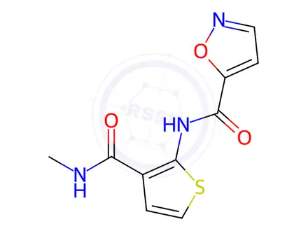 Chemical structure of N-(3-(Methylcarbamoyl)thiophen-2-yl)isoxazole-5-carboxamide