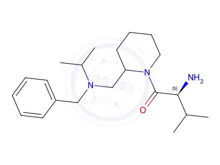 Chemical structure of 2-Amino-1-((S)-2-((benzyl(isopropyl)amino)methyl)piperidin-1-yl)-3-methylbutan-1-one