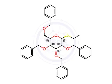 Chemical structure of Ethyl β-Thioglucopyranoside Tetrabenzyl