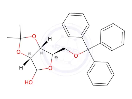 Chemical structure of 2,3-O-Isopropylidene-5-O-trityl-D-ribofuranose