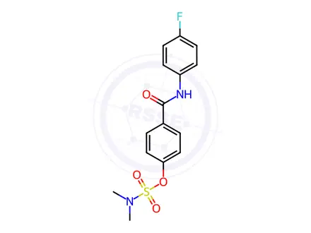 Chemical structure of 4-[(4-Fluorophenyl)carbamoyl]phenyl N,N-dimethylsulfamate