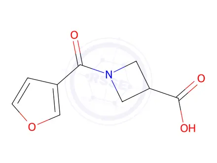 Chemical structure of 1-(furan-3-carbonyl)azetidine-3-carboxylic acid