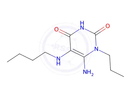 Chemical structure of 6-Amino-5-(butylamino)-1-propyl-1,2,3,4-tetrahydropyrimidine-2,4-dione